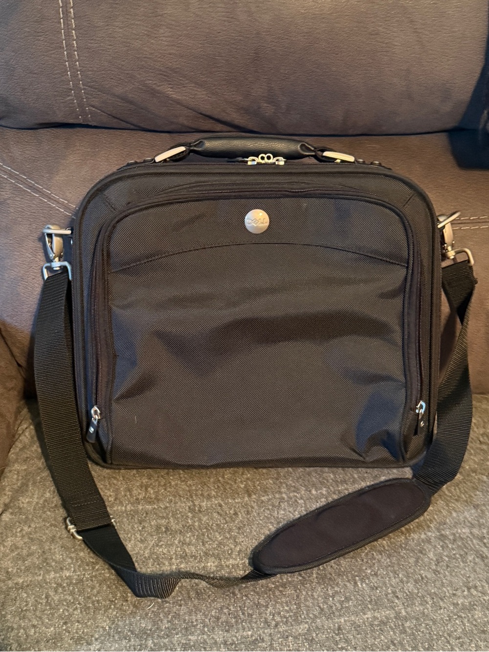 Dell Black Laptop Messenger Bag with Adjustable Shoulder Strap